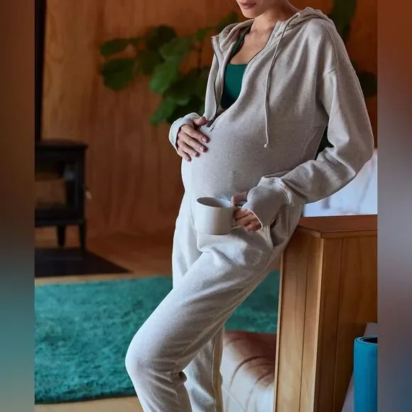 Free People Movement x HATCH Warm Up Maternity Jumpsuit Small Gray Loungewear